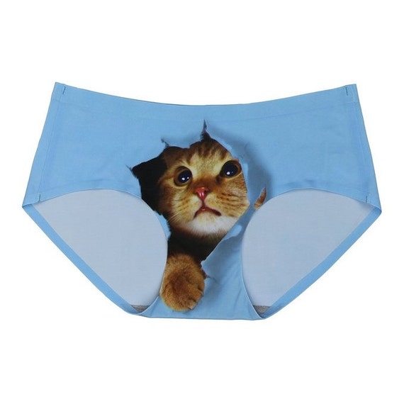 Sexy Seamless Panties Cat Underwear Women Blue by PurrfectPanties