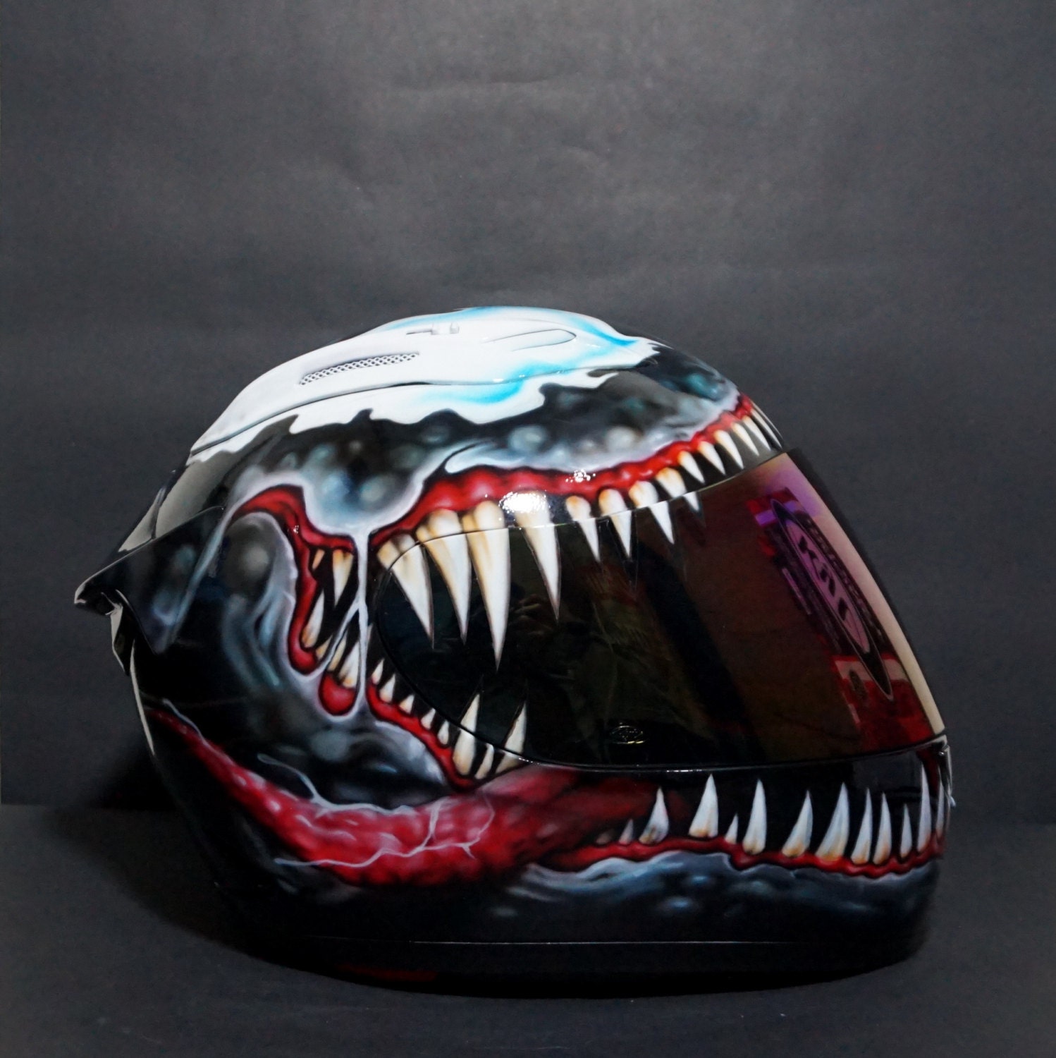 Spider Man Venom Helmet Premium Custom Airbrush By Planetus