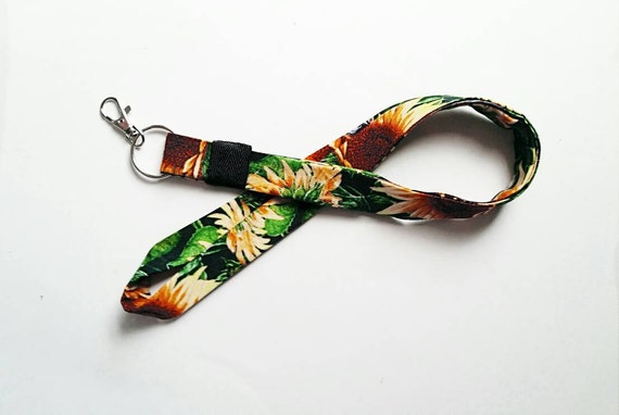 Sunflower Lanyard Sunflower Keychain Sunflower Fabric Flower 3732