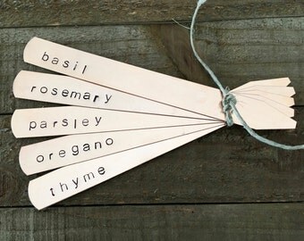 Garden markers-Copper garden markers-Herb Markers-Copper Herb markers-Plant markers-Copper plant markers-gift for gardener