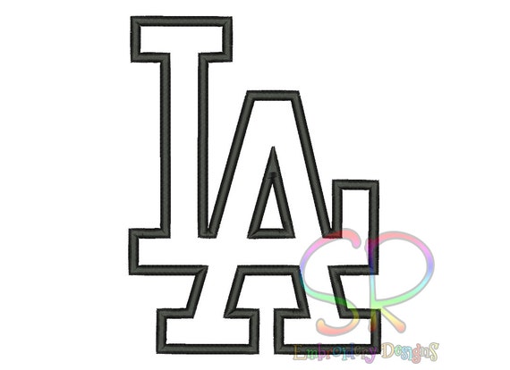 9 Size Los Angeles Dodgers Appliqué Embroidery Designs Baseball Logo ...