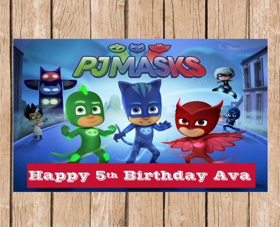 PJ Masks Happy Birthday Vinyl Banner