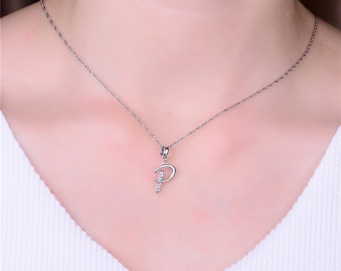 Letter P Initial Pendant Charm - 925 Sterling Silver - Personalised Gift - Gift Packaging available - Birthday Gift - Wedding Gift
