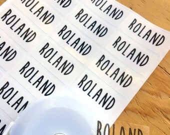 72 Waterproof Name Stickers- Daycare Labels- Clear Kids labels- Medium Size- Customized Labels