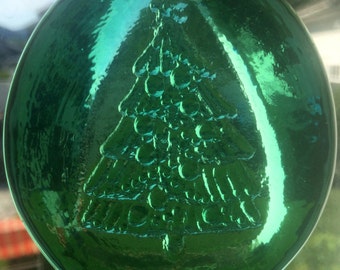 Pressed Glass Christmas Tree Sun Catcher