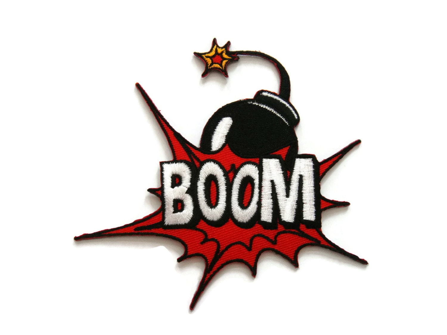 Boom Sound of an Explosion Bomb Comic Cartoon Embroidered Applique Iron ...