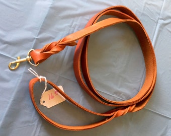 Leerburg's Brown 2 Handle 6 Foot Latigo Leather Dog Leash, 3