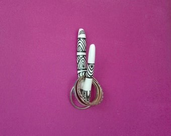 Wooden hook, hook, wood hook, wooden hook with ornament, white wooden hook with ornament, hook with ornament