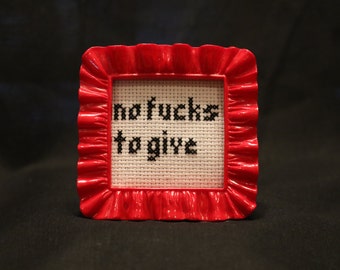 Framed cross stitch word art