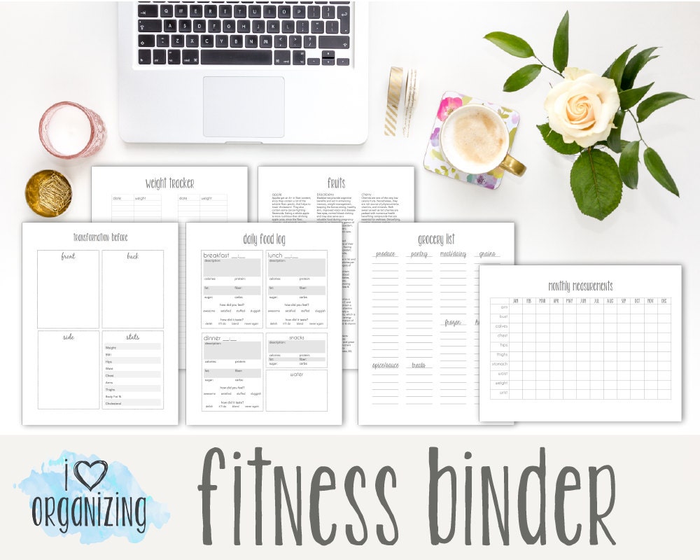 Health/Fitness Binder: Home Management Binder Instant