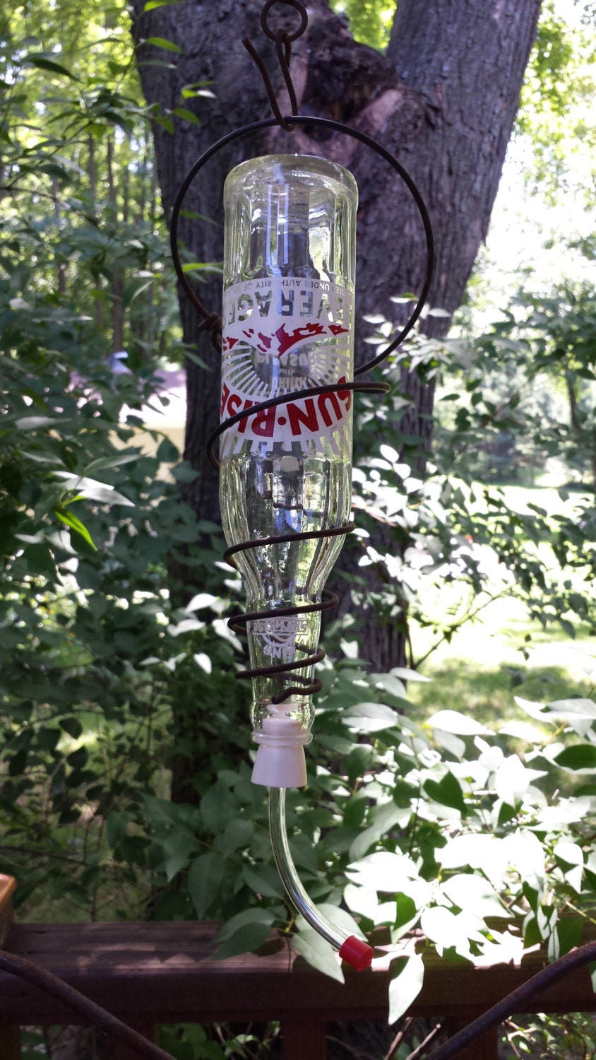 vintage sun rise soda bottle hummingbird feeder vintage sun rise soda bottle hummingbird feeder