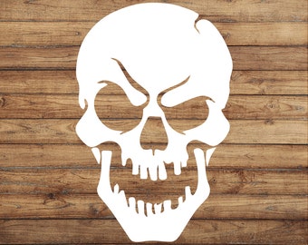 Smiling Skull Decal | Halloween Sticker | Spooky Sticker | Death Decal | Car Decal | Yeti Decal | Window Sticker | Door Decal