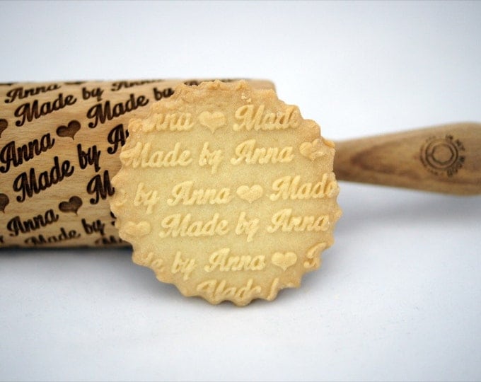 PERSONALIZED rolling pin, embossing rolling pin, engraved rolling pin for a gift, CUSTOM WEEDING gift, laser rolling pin with name