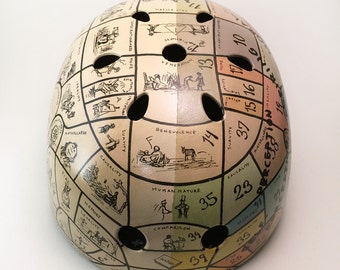 Phrenology Chart Bicycle Helmet Customized from Inkwell Helmets