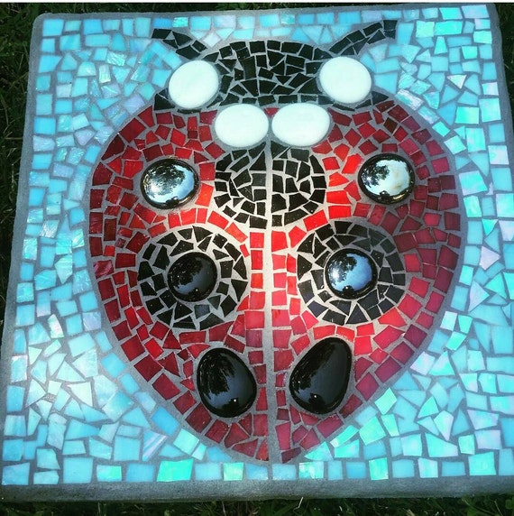 Ladybug Mosaic Stepping Stone 12 x 12 Stone