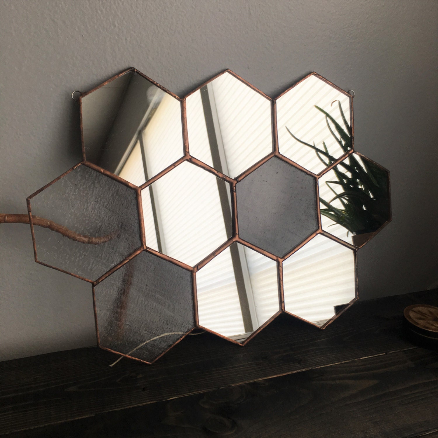 Mirror Geometric Wall Hanging by AubadeStainedGlass