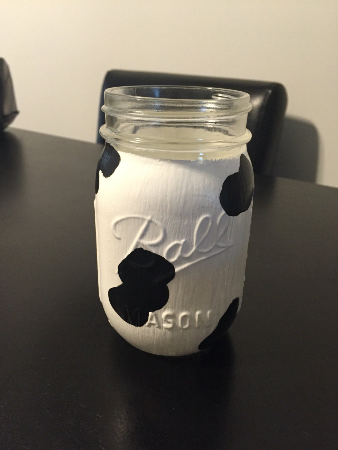 Cow Print Mason Jar