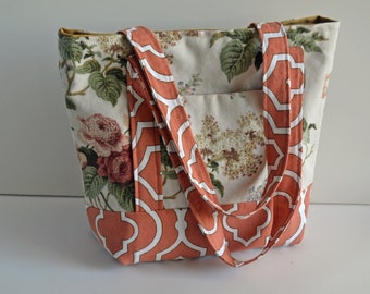 Tote--Orange Floral