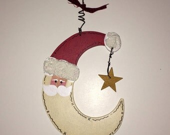 Items similar to Santa Moon ornament on Etsy