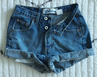 Items similar to Vintage 90's Pastel Plaid Grunge High Waist Denim ...