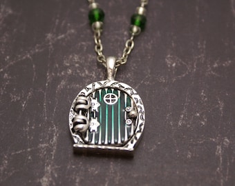 Home in the Shire - Locket Pendant with Crystal Beads