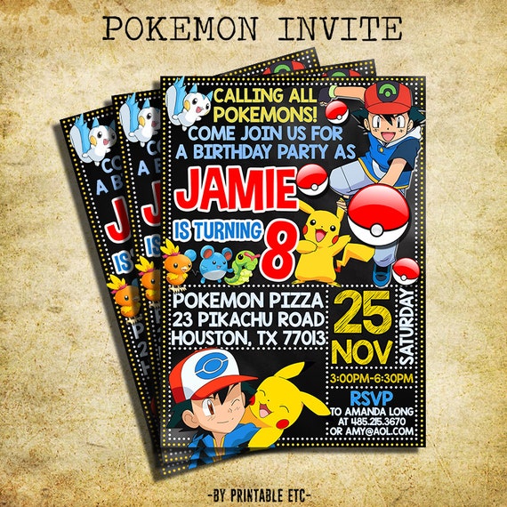 Pokemon Birthday Party Invitations 9