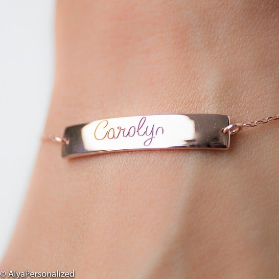 Name Plate Bracelet Personalized Bracelet Bridesmaid