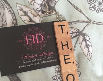 Scrabble keyrings, name keyring, scrabble tiles, customises keyring, wedding gift, birthday gift, stocking filler - message me before order.