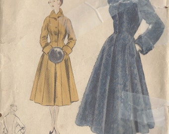 1952 Vintage VOGUE Sewing Pattern B38 COAT (1069) Vogue S-4348
