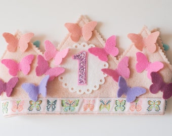 Butterfly Crown, Butterfly Birthday Crown, Butterflies Birthday, Girl Birthday, Butterfly Birthday, Baby Girl Birthday, Baby Girl