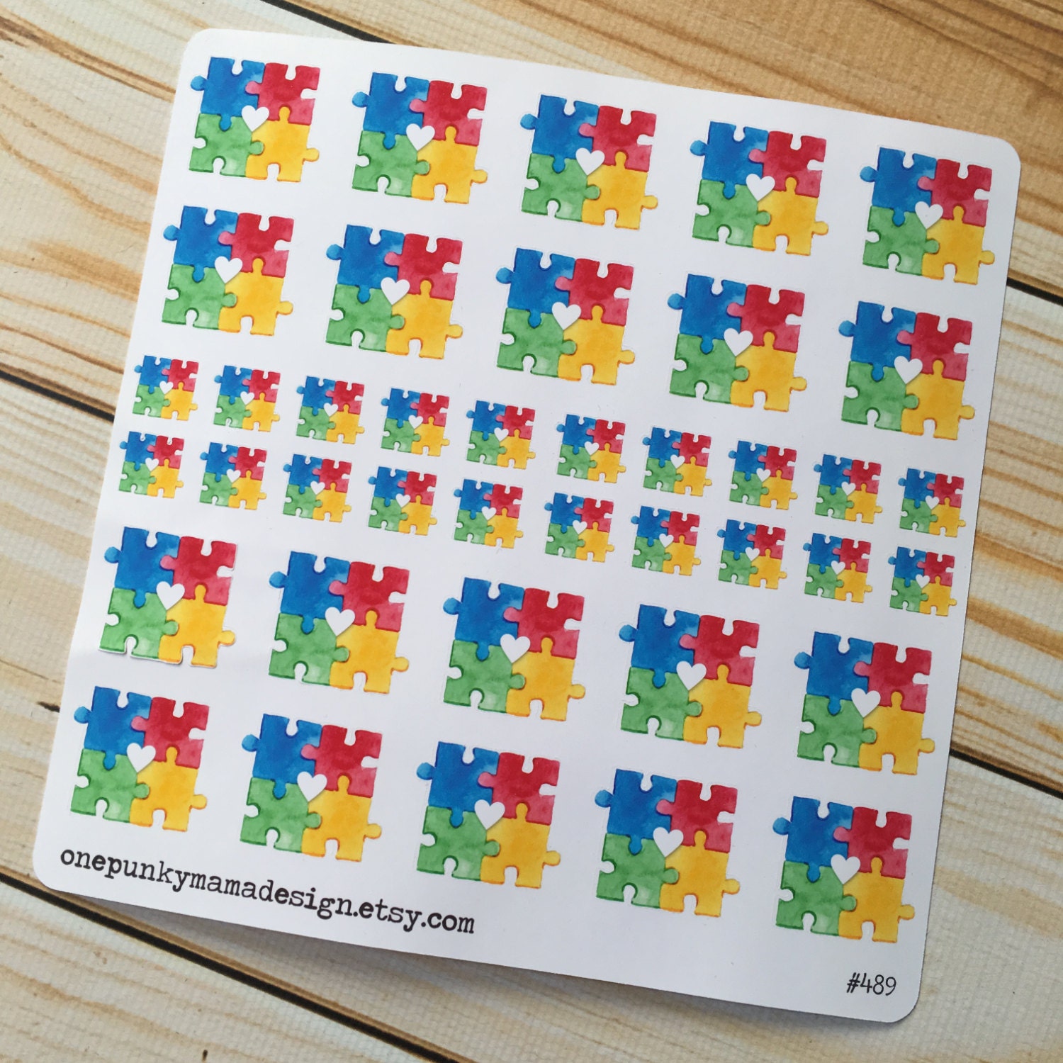 Autism Rainbow Puzzle Piece Stickers ID489