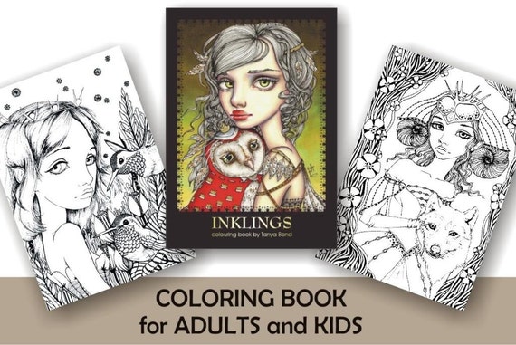 Inklings coloring book on Etsy from Tanya Bond