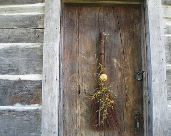 Bittersweet BROOM WREATH Number One alternative Hanging autumn dried Flowers