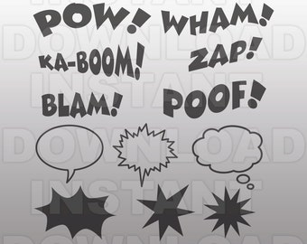 Superhero SVG File - Comics Word Set SVG File - Commercial & Personal Use - Vector svg file for Cricut,svg file for Silhouette,vinyl cutting
