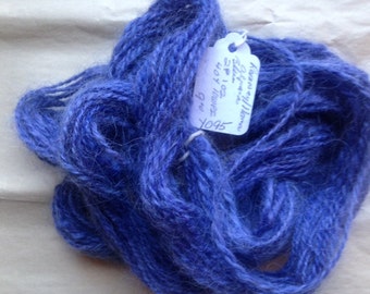 Y095 Hand Processed and Spun Romney Llama Alpaca Blend Blue yarn