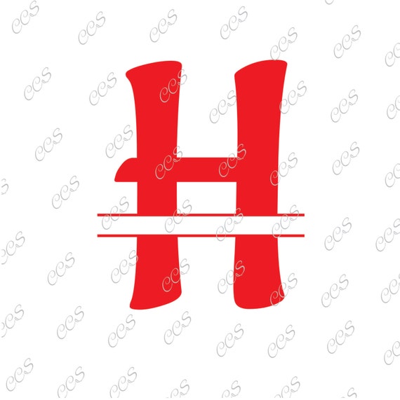 Digital Cut File Split monogram Letters Letter H Vinyl