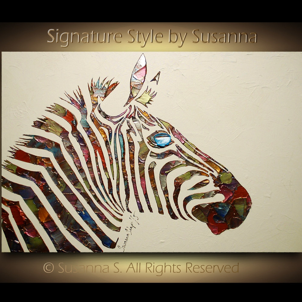 ORIGINAL Zebra Painting Abstract Art Modern by ModernHouseArt