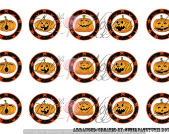 Pumpkins Halloween 1 inch Digital Bottle Cap file