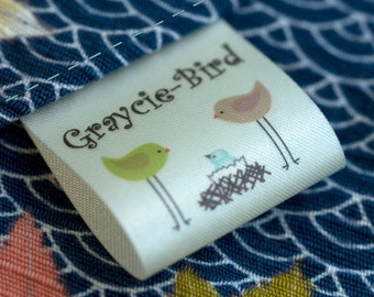 30mm Wash care satin labels sew on personalized labels textile tag fabric labels clothing tag 100 pcs