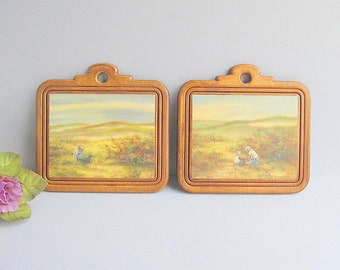 Vintage Wood Wall Plaques, Wood Wall Pictures, Rustic Wall Pictures, Farmhouse Wall Pictures, Wood Plaques