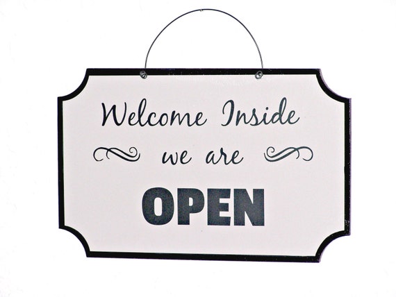 Open Closed Reversible Sign Office Decor Business Plaque