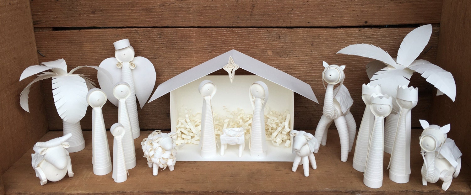 Paper Quilled Nativity Scene Complete Set by APaperLifeOriginals