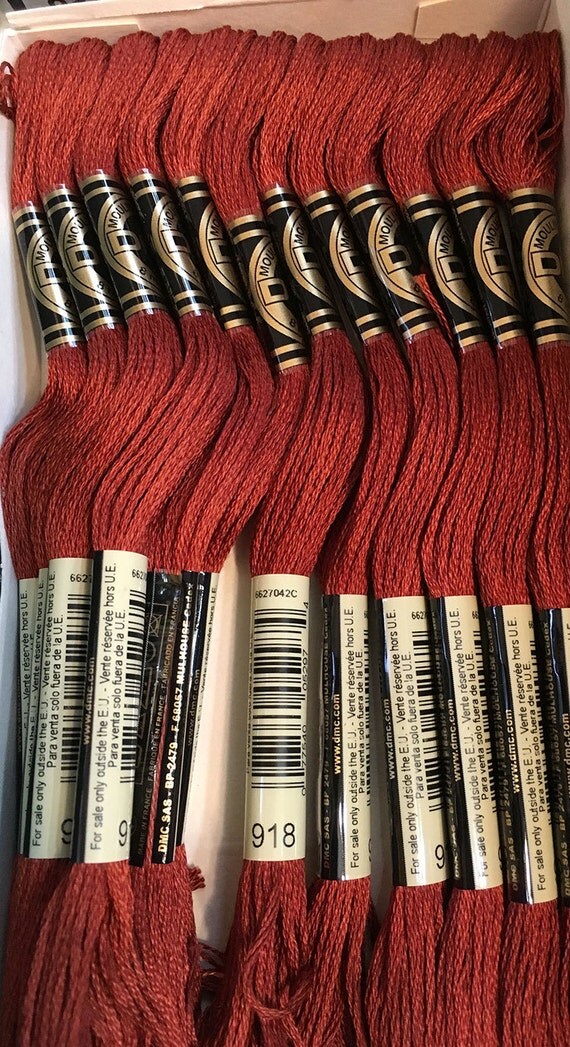 DMC 918 Dark Red Copper Embroidery Floss 2 Skeins 6 Strand
