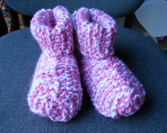 Hand Knitted child's slipper boots