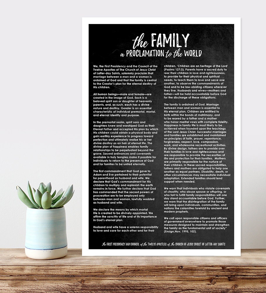 LDS Family A Proclamation to the World Digital Printable