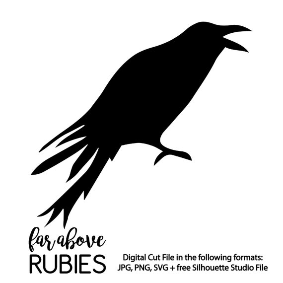 Download Crow Raven SVG digital cut file for Silhouette or Cricut