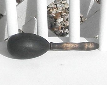 Black Wooden Darning Tool Vintage Darning Egg with Handle