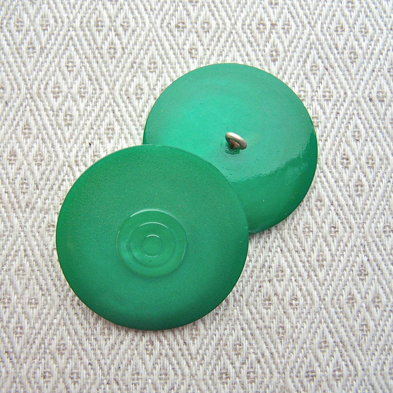 Large Green Buttons, 34mm 11/4 inch Jewel Green Retro Mod Plastic