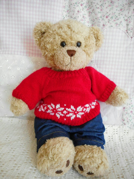 Items similar to Build a Bear Christmas jumper and blue ...