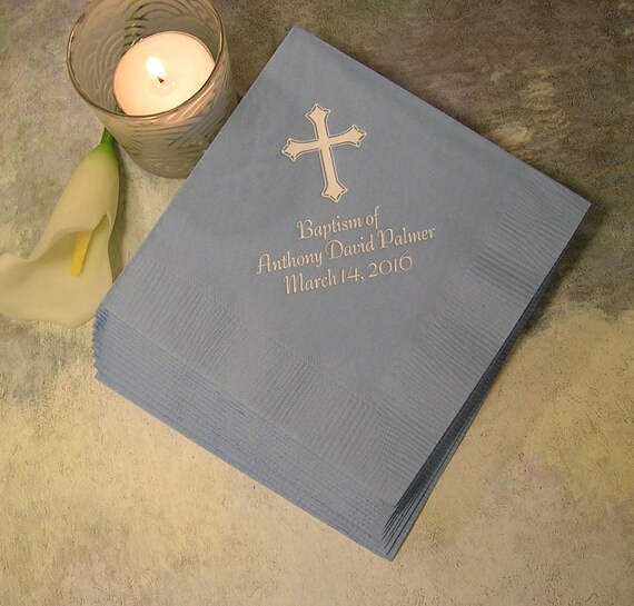 Baptism napkins personalized baptism napkins by TQUniqueNapkins